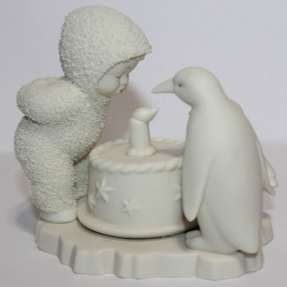 Dept. 56 Snowbabies Make A Wish Child Blows Out Cake Candle Porcelain Figurine